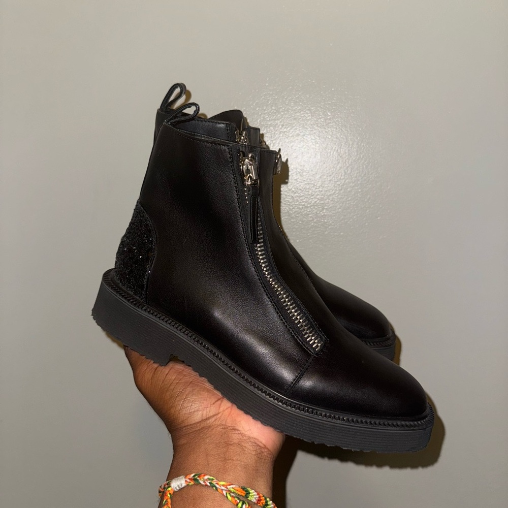 Giuseppe Black Leather Women’s Boots
